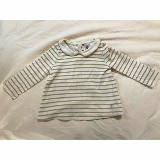 プチバトー(PETIT BATEAU)のプチバトー　襟付きボーダーカットソー　18m81cm(シャツ/カットソー)