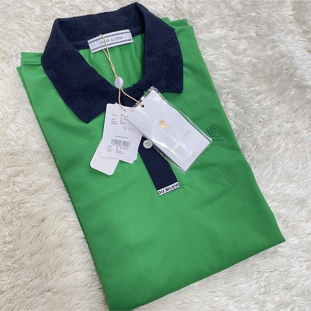 【MARC&LONA】新品未使用タグ付き グリーンポロシャツ　ワンポイント