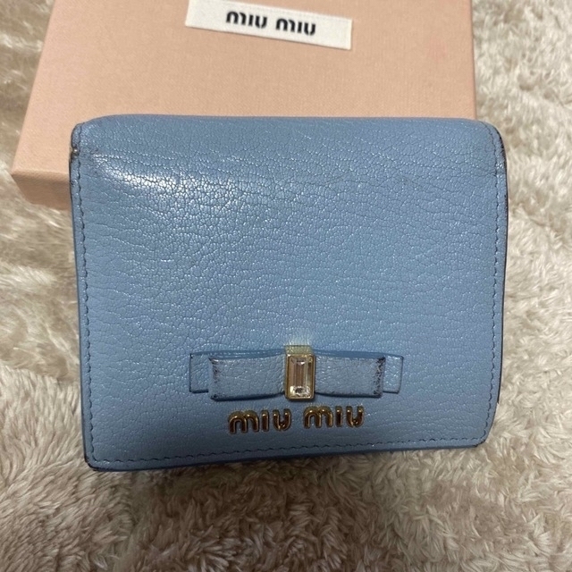 miumiu - miumiu 水色 お財布の通販 by プロフ必読|ミュウミュウなら