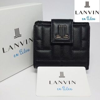 【新品未使用】ランバンオンブルー コンパクト二つ折り財布 黒