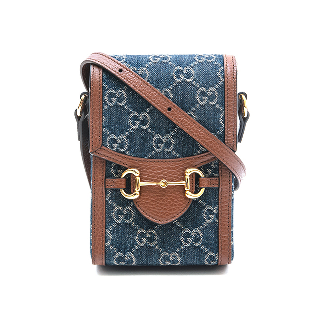 Gucci - グッチ GUCCI GGデニム ホースビット ミニ ショルダーバッグの