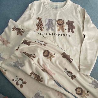 ジェラートピケ(gelato pique)のジェラピケ　ぬいぐるみワンポイントTシャツ　ぬいぐるみ柄ロングパンツ(パジャマ)