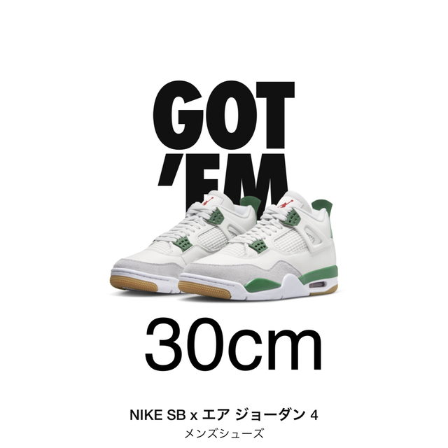 30cm nike sb air jordan 4 pine green