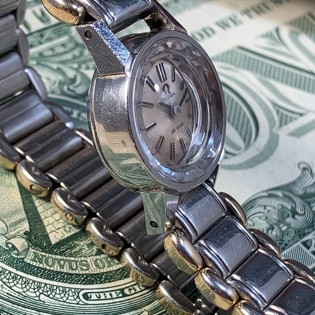OMEGA オメガ レディーマティック カットガラス 手巻き レディース