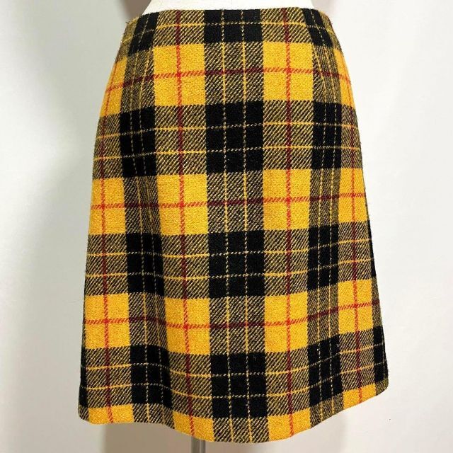 MACKINTOSH PHILOSOPHY(マッキントッシュフィロソフィー)のマッキントッシュ ハリスツイード 台形スカート 膝丈 チェックスカート 36 レディースのスカート(ひざ丈スカート)の商品写真