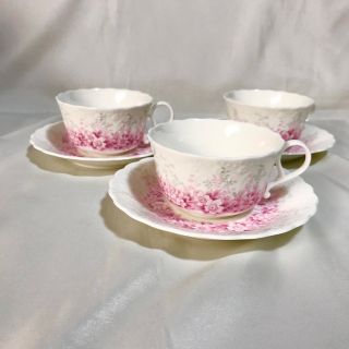 NARUMI - ナルミ カップ ソーサー 3客 セット ピンク シルキーホワイト