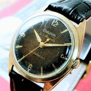 ブローバ(Bulova)の#2499【人気の黒文字盤】メンズ 腕時計 ブローバ BULOVA 動作品 機械(腕時計(アナログ))