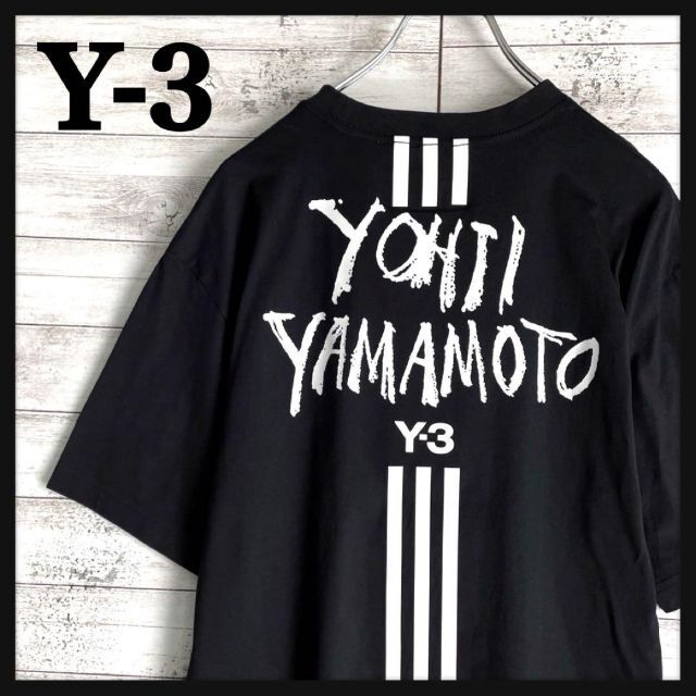 7636【希少デザイン】Y-3☆ビッグロゴ定番カラーtシャツ入手困難　人気　美品