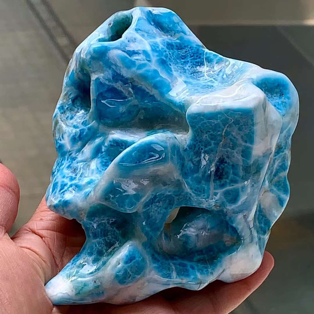 558.1g 天然無処理 ラリマー 置物(原石)