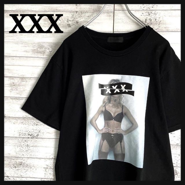 7555 【希少デザイン】ゴッドセレクションXXX☆フォトロゴ定番tシャツ　美品