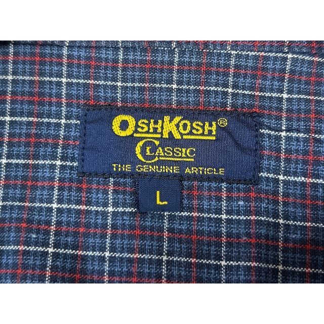 OshKosh(オシュコシュ)のG② オシュコシュ ワーク ポケット付 長袖 チェック シャツ 紺 ネイビー L メンズのトップス(シャツ)の商品写真