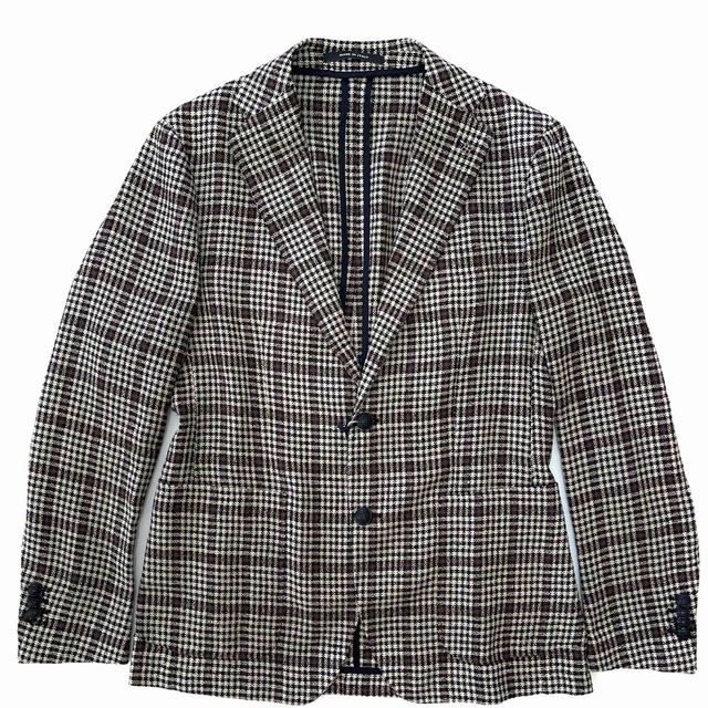 新品【タリアトーレ ダカール ブラウン系 チェック ジャケット