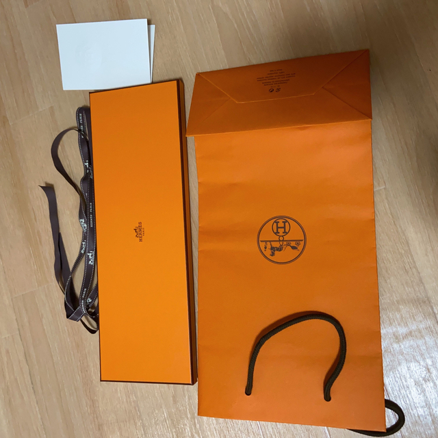 Hermes - エルメス ショッパー 紙袋 箱 リボン セット ネクタイ用の ...