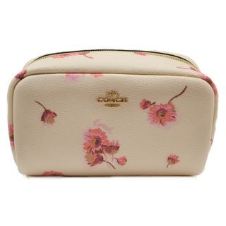 コーチ(COACH)の【中古★】COACH 
スモールボクシー　コスメティックケース Ｃ3299 ホワイト系×ピンク 　 ポーチ　レディース　化粧ポーチ　美品【中古】(その他)