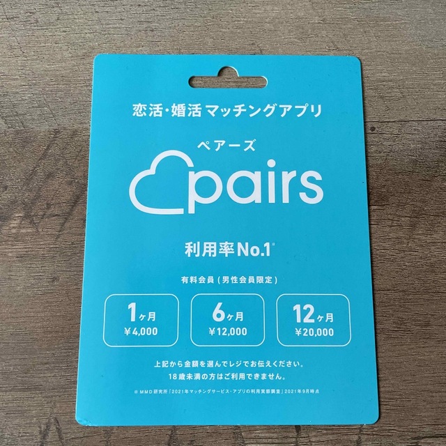 Pairs 4,000円カード チケットの優待券/割引券(その他)の商品写真