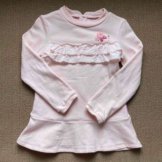 ミキハウス(mikihouse)のミキハウス リーナちゃん 綿レース付きペプラムトレーナー  120(Tシャツ/カットソー)