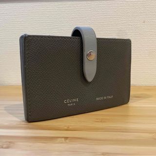 セリーヌ(celine)の【販売証明書付】 セリーヌ　アコーディオン　ガードケース　グレー(名刺入れ/定期入れ)