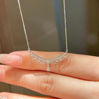 天然ダイヤモンド付きネックレスk18の通販 by 天然ダイヤモンド&パール