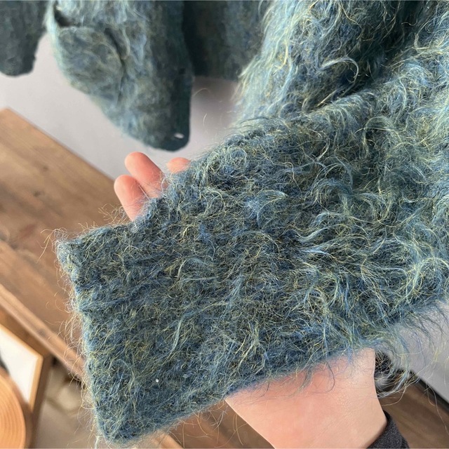 mohair green cardigan  　カーディガン 1