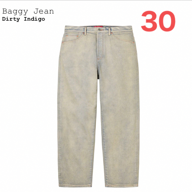 Supreme Baggy  jean dirty indigo 30 バギー