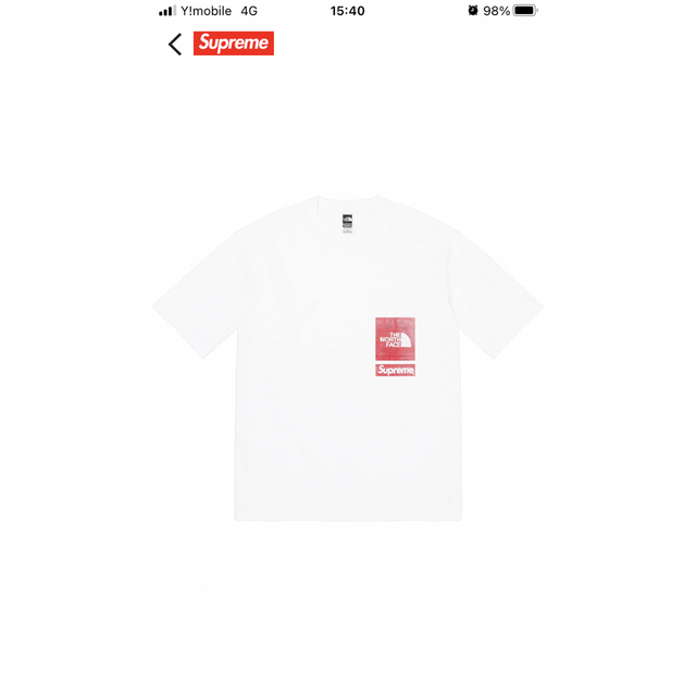 supreme north face tee 白　M