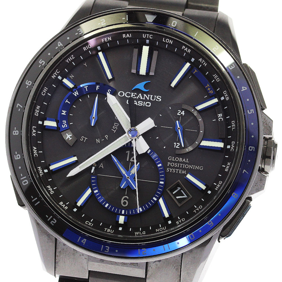 ☆極美品 【CASIO】カシオ オシアナス デイデイト OCW-G1100B-1AJF ソーラー電波 メンズ_739772【ev20】