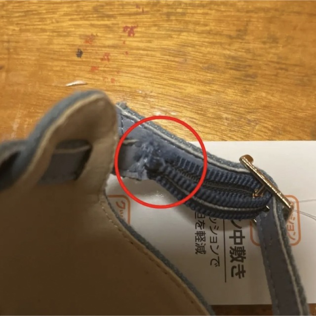 新品、未使用　◉難あり◉デニムサンダル  22センチ レディースの靴/シューズ(サンダル)の商品写真