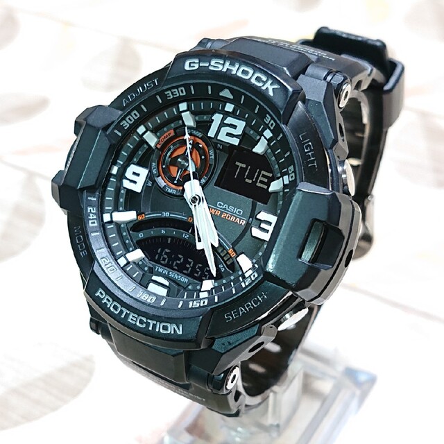 美品【CASIO／G-SHOCK／スカイコックピット】アナデジ メンズ腕時計