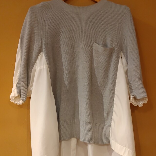 sacai 異素材 シャツ セーター サカイ トップス ブラウス-www