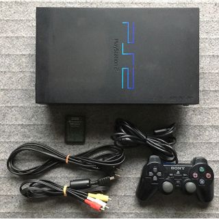 プレイステーション2(PlayStation2)のPS2 50000 ミッドナイトブラック 一式(家庭用ゲーム機本体)