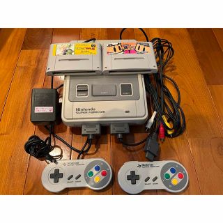 スーパーファミコン(スーパーファミコン)の任天堂（ニンテンドー）スーパーファミコン【カセットソフト2本付き】(家庭用ゲーム機本体)