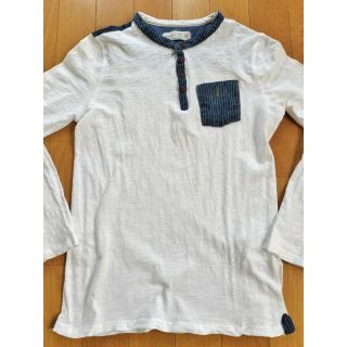 ザラ(ZARA)の【140サイズ】ZARA BOYS麻混ヘンリーネック長袖シャツ(Tシャツ/カットソー)