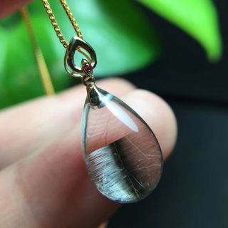 ⭐︎【高級】プラチナタイチンルチルクォーツ ペンダントトップ k18