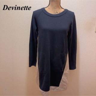 アバハウスドゥヴィネット(Abahouse Devinette)の★美品★Devinette★ブラック＆ベージュ★シックワンピース★F(ひざ丈ワンピース)