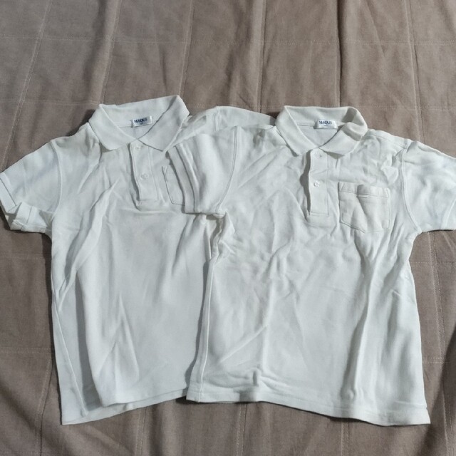 白　ポロシャツ　120 ２枚 キッズ/ベビー/マタニティのキッズ服男の子用(90cm~)(Tシャツ/カットソー)の商品写真