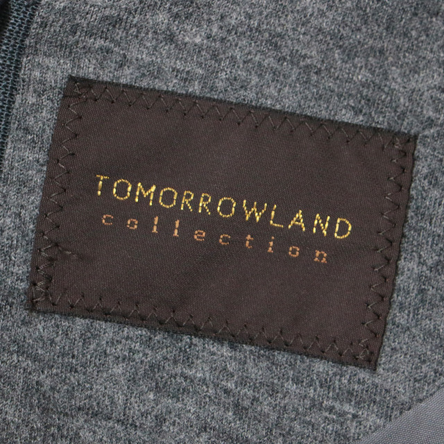 TOMORROWLAND collection トゥモローランド コレクション ロング ウール ワンピース グレー 36 9号 ミディ丈 ひざ下 長袖 クルーネック ウエストタック ジャージー 秋冬 ブランド シンプル 無地 きれいめ 【レディース】【K3669】