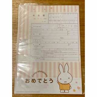 ミッフィー(miffy)のスタジオアリス ミッフィーデザイン 出生届セット(その他)