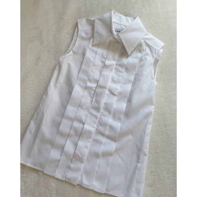 極美品♡ CHANEL ノースリーブ ドレスシャツ ブラウス36