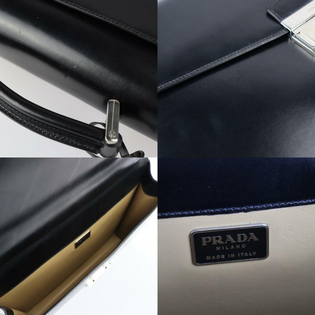 PRADA - PRADA プラダ ビジネスバッグ レザー ブラック シルバー金具