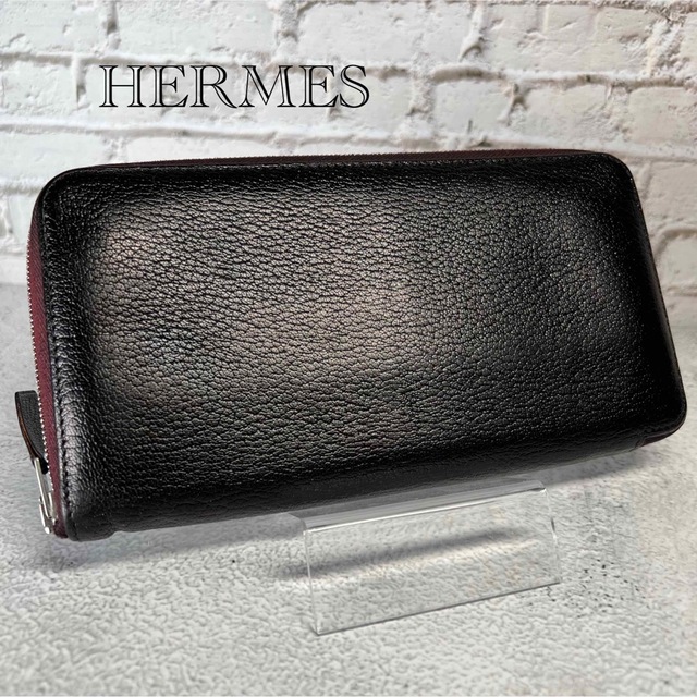 HERMES アザップロング オールレザー　赤　エルメス　長財布　財布