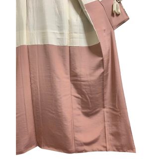 527.【特選】小千谷紬 横段 真綿 絵絣 草花文様 手縫い仕立て