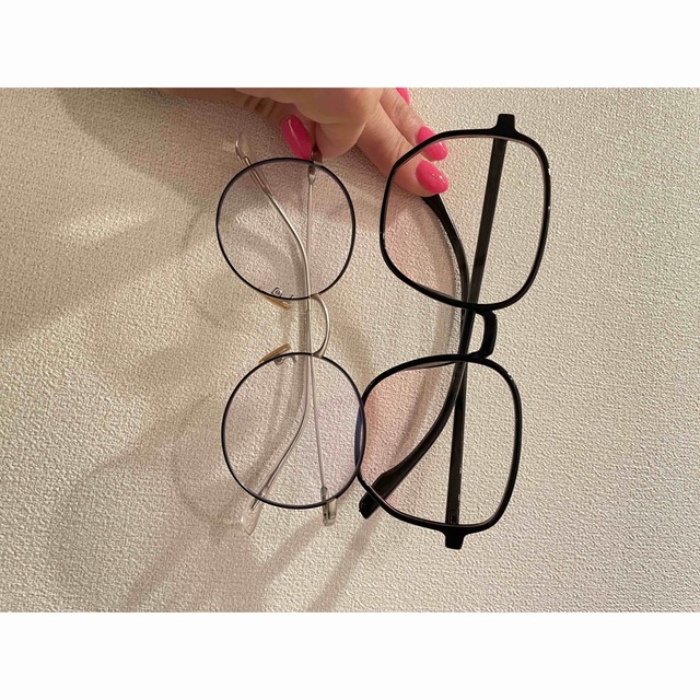 チークカラー　メガネ レディースのファッション小物(サングラス/メガネ)の商品写真