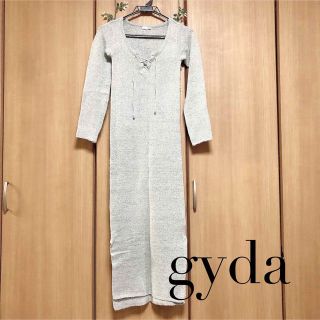 ジェイダ(GYDA)のgyda ニットロングレースアップワンピース(ロングワンピース/マキシワンピース)