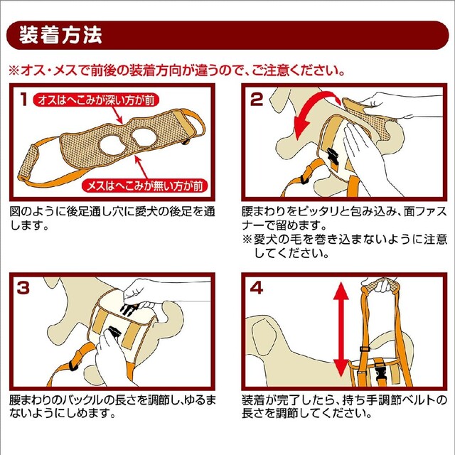 zuttone ずっとね　老犬介護用 歩行補助ハーネス 後足用 Mサイズ その他のペット用品(犬)の商品写真