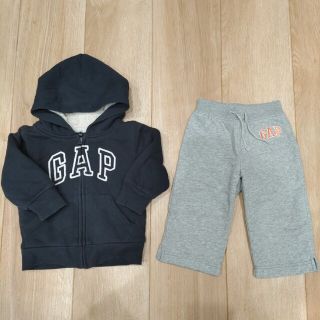 ベビーギャップ(babyGAP)のキッズ　パーカー　フリース　長ズボン　ジャージ　90 80　ベビー　ギャップ(トレーナー)