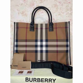 バーバリー(BURBERRY)の22AW 新品未使用 バーバリー トートバッグ チェック レザー 国内正規(トートバッグ)