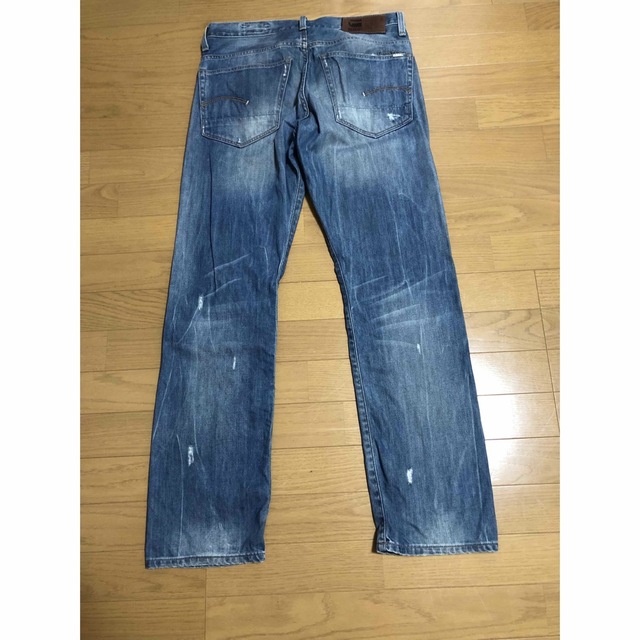 G-STAR RAW(ジースター)のジースターロー　デニムパンツ　ダメージ加工　3301 W32 メンズのパンツ(デニム/ジーンズ)の商品写真