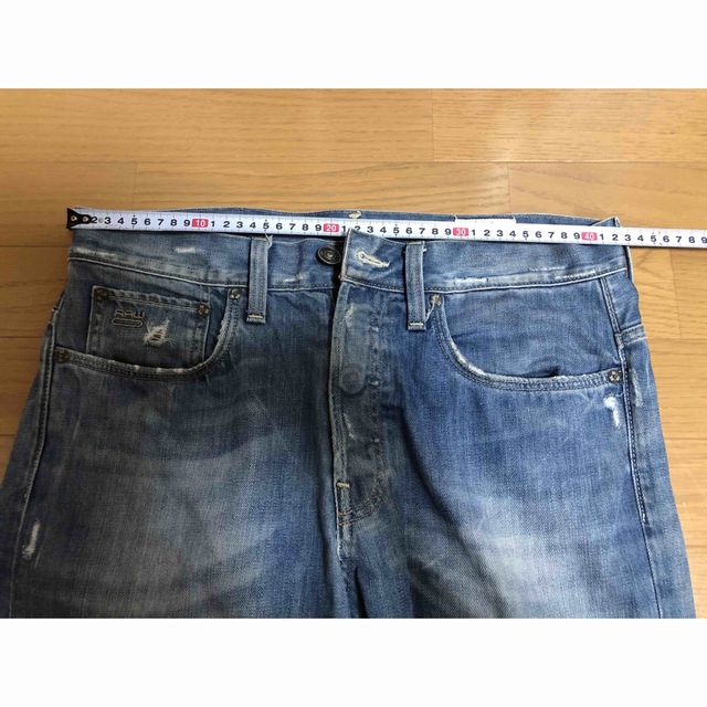 G-STAR RAW(ジースター)のジースターロー　デニムパンツ　ダメージ加工　3301 W32 メンズのパンツ(デニム/ジーンズ)の商品写真