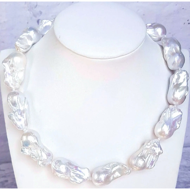 最高品質 天然真珠 （ A002）大粒  バロックパール ネックレス