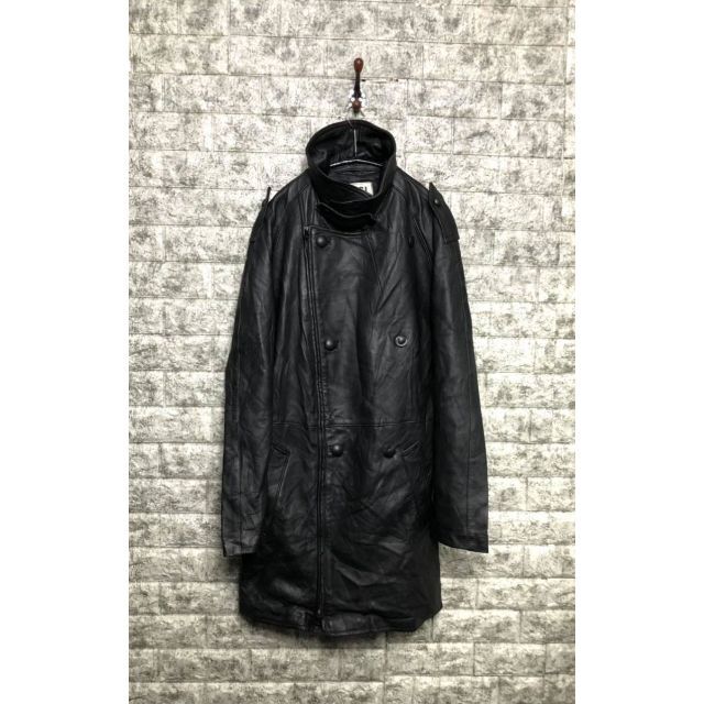 MILITARY - 80s フランス軍実用品 実用品 レザー コートモーター